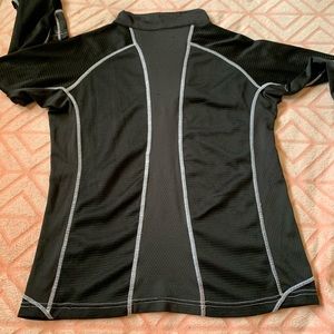 Black Sports Pullover Small Long Sleeve ZIP Front